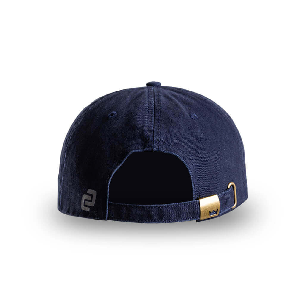 Curved Vintage Strapback Peak Cap - Navy