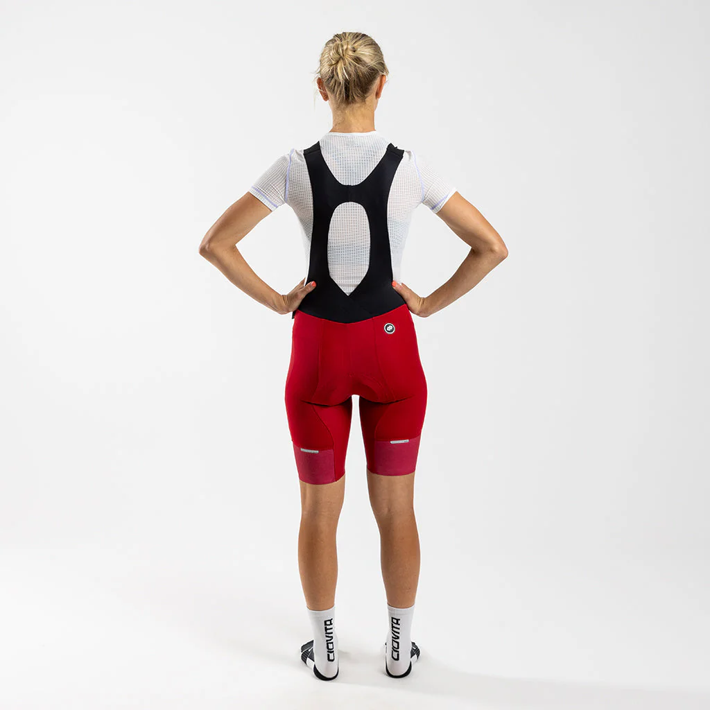 Damen Supremo Pace Bib Shorts - Red