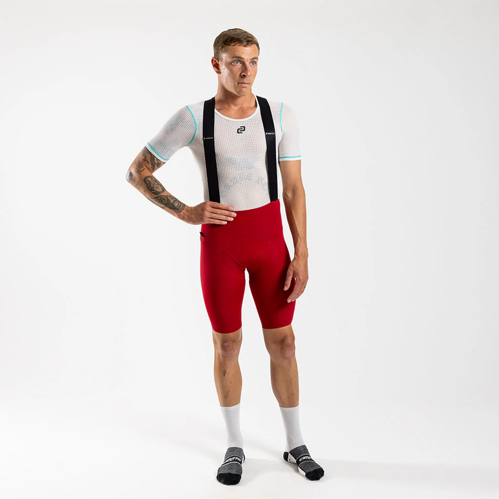 Herren Supremo Velocé Bib Shorts - Red