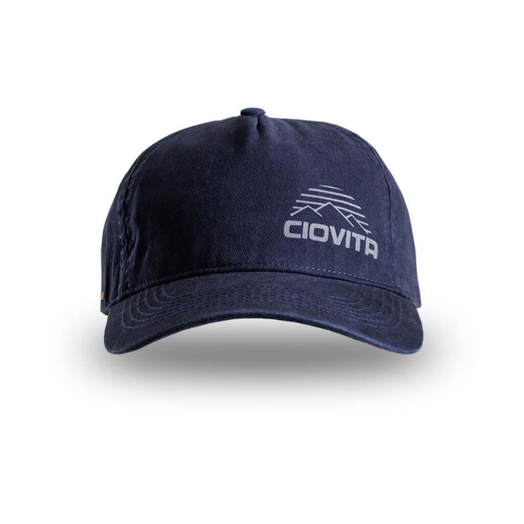 Curved Vintage Strapback Peak Cap - Navy