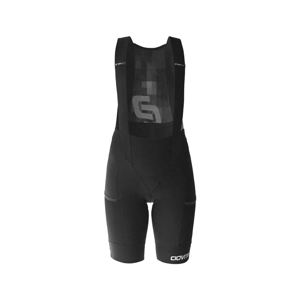 Damen Cargo Bib Shorts - Black
