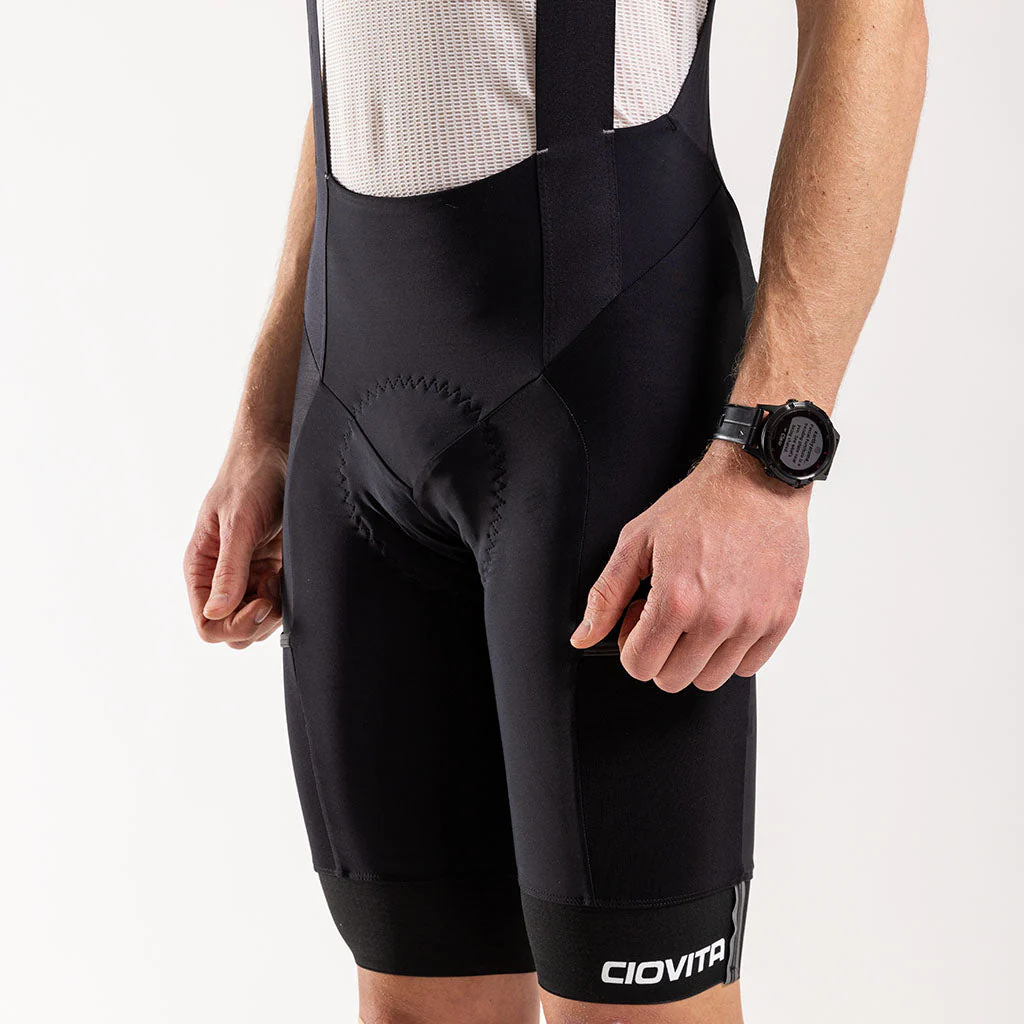 Herren Cargo Bib Shorts - Black