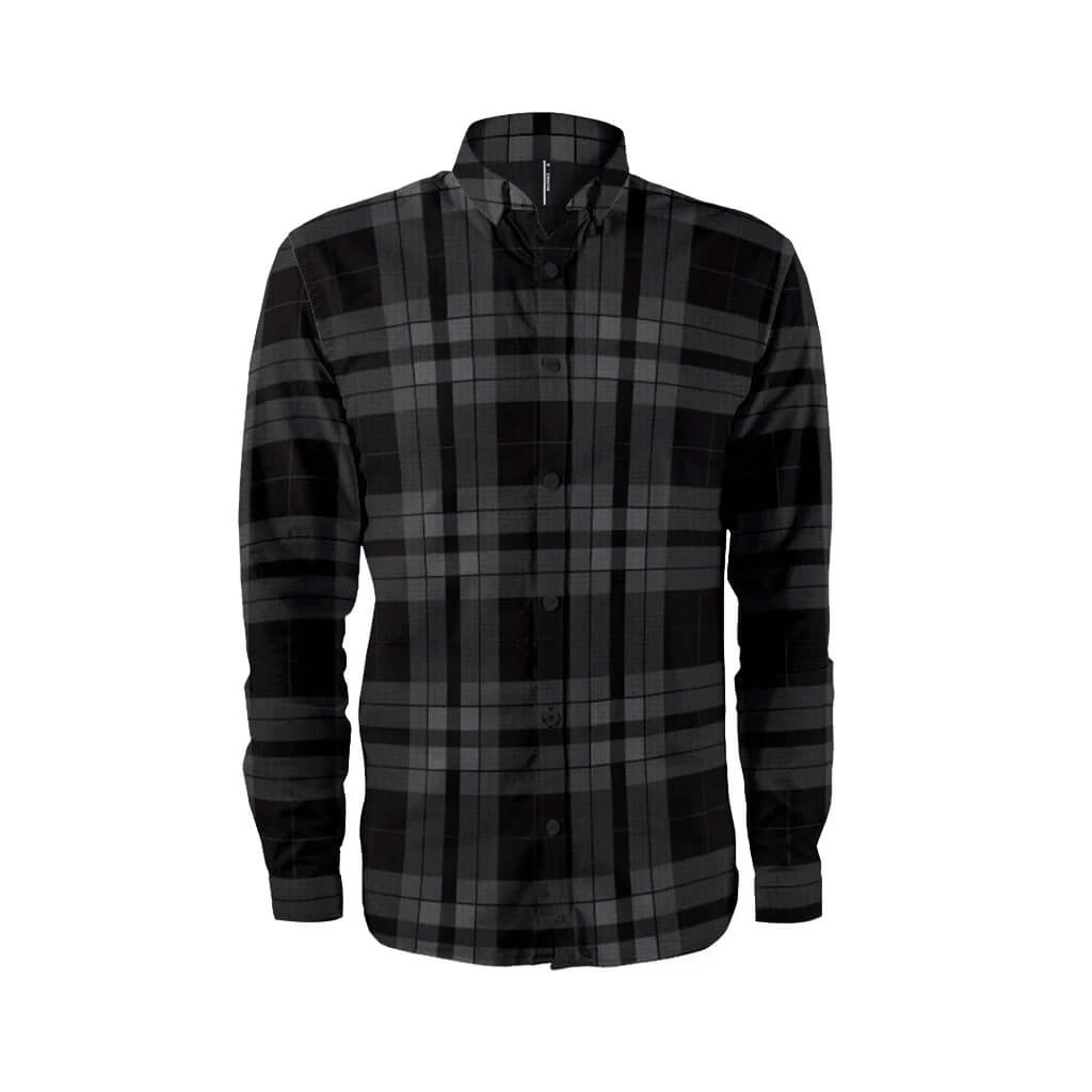 Herren Long Sleeve Adventure Gravel Shirt - Charcoal 