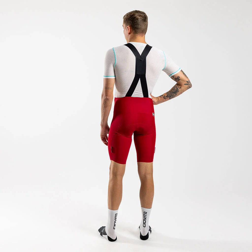 Herren Supremo Velocé Bib Shorts - Red